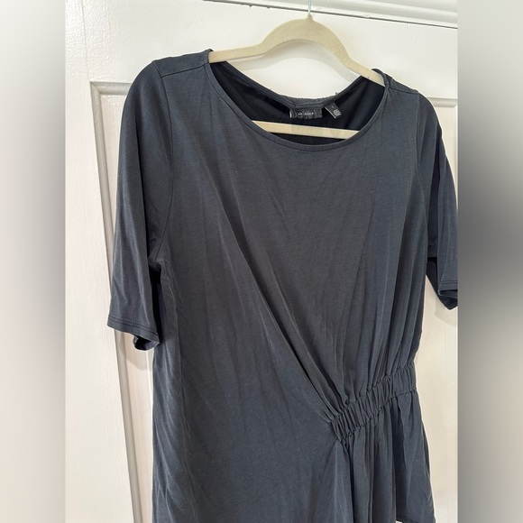 Halogen soft modal polyester ruched on side shirt sleeve work blouse top - Picture 3 of 9